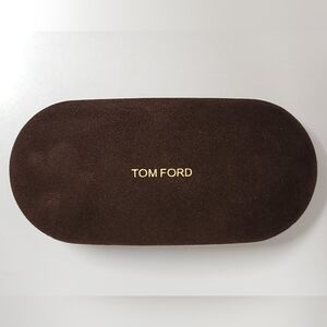 TOM FORD Brown Suede Microfiber Clamshell Sunglass Case